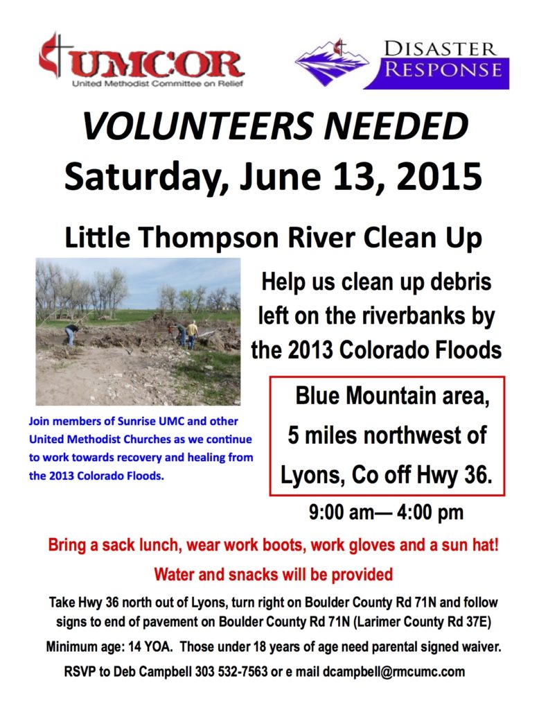 Volunteers Needed: Flood Recovery Work Day Near Lyons Saturday, 6/13