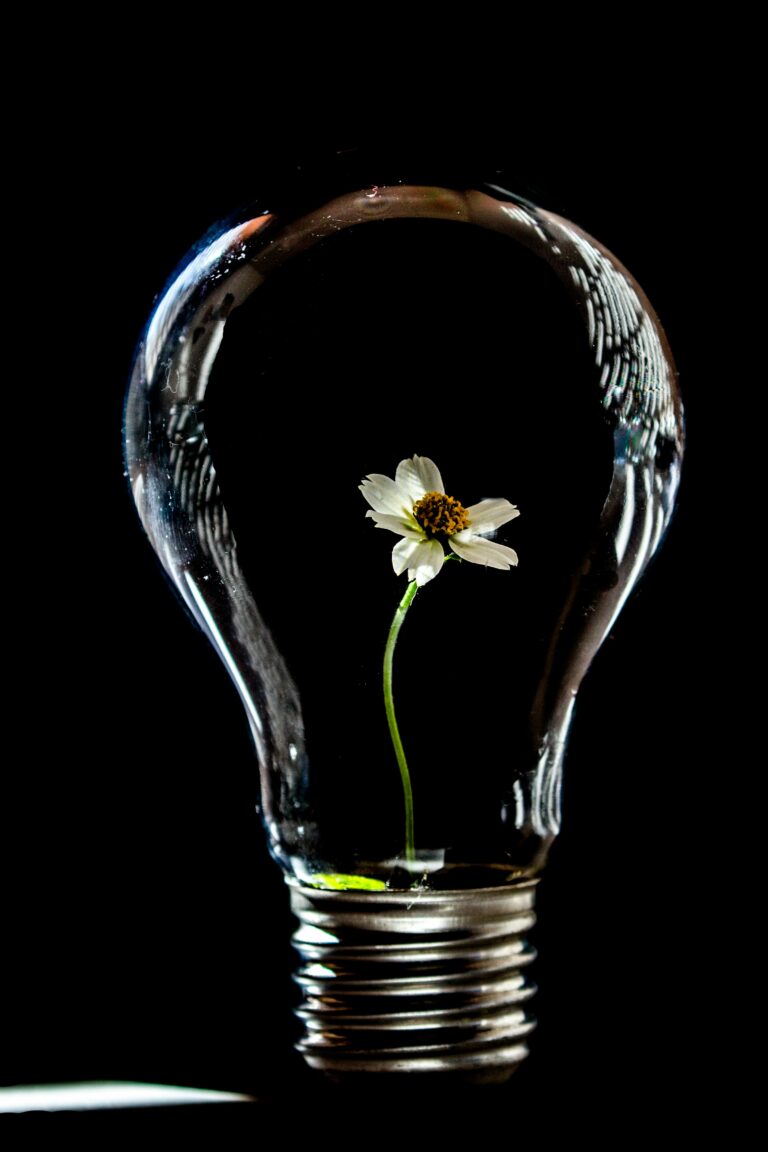 Lightbulb with a flower instead of a filament