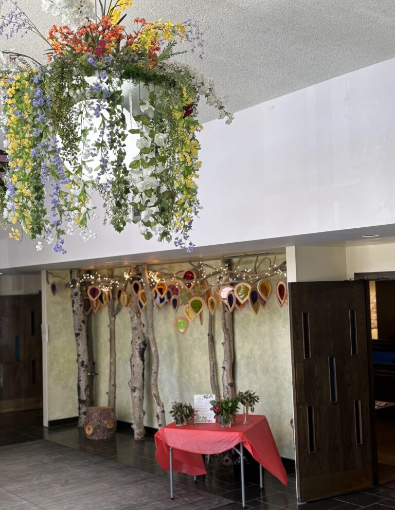 Narthex decorated with flowers