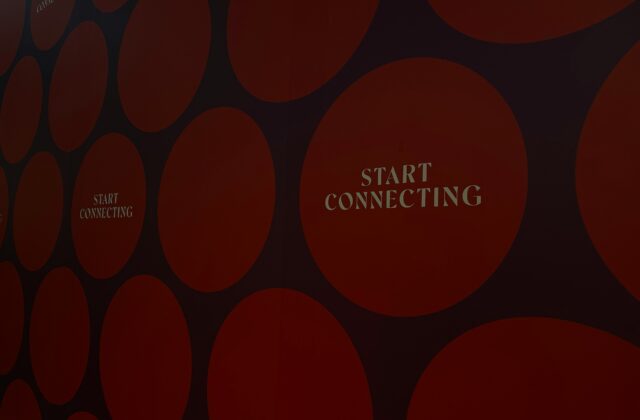 Wall with dots - some say "Start Connecting"